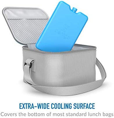 Bentgo Ice Lunch Chillers - Тънки торбички с лед, идеални за ежедневна употреба в обяд на пакети, кутии за обяд и фреш - 4 опаковки (в синьо)