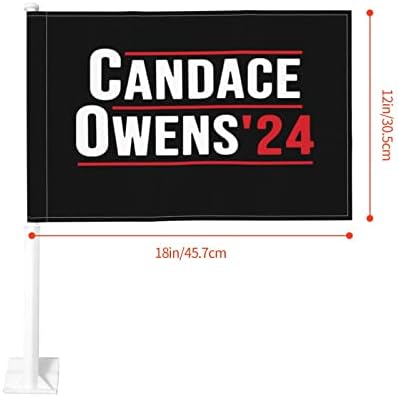 Кандис Оуенс за президент на САЩ 2024 Американски Патриотичен Авто Прозорец Скоба върху знамето на САЩ 12*18