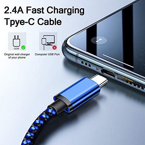 USB C Тип Зарядно Устройство Кабел, 2 броя 6 фута Нов Android Бързо зареждане, Кабел за Телефони Samsung