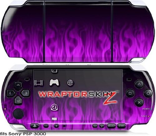 Sony PSP 3000 Decal Style Skin - Fire Purple