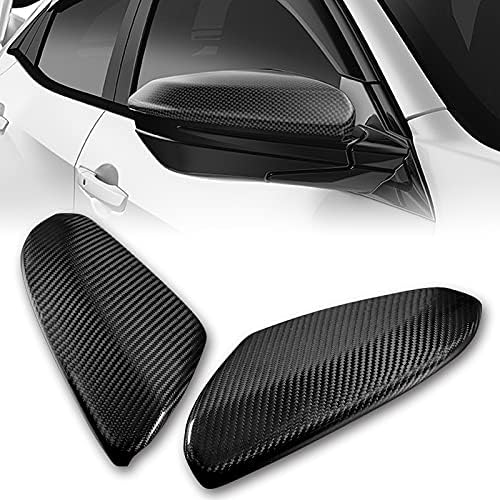 DriftX Performance, Истинска покриване на Странични Огледала От Въглеродни Влакна, която е Съвместима с -2020 Honda Civic 10th, Отразяващи черни Огледални Шапки (2 ЕЛЕМЕНТА)