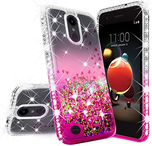 SPYCASE Сладко Liquid Glitter Phone Case е Съвместим с LG Stylo 4/Stylo 4 Plus Case w[Закалено стъкло] Diamond