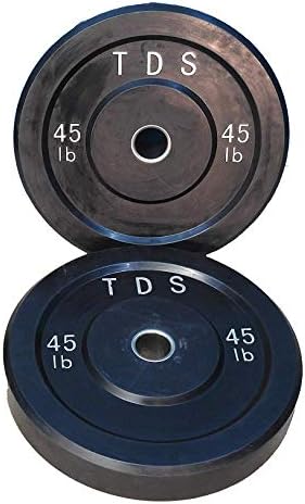 TDS 90lbs (2 x 45lb) Девствени всички гумени бамперные плоча. Предназначени за тренировки на кроссфиту и фитнес. (Целта на настаняване стоманени плочи вътре-само да намалят