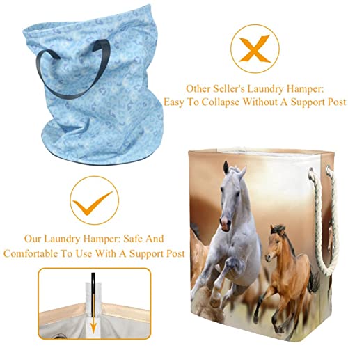 Кошница за дрехи Horse Running Storage Box Self-Standing Waterproof & Collapsible Laundry Bag Tall with Extended Handle 19.3x11.8x15.9 in