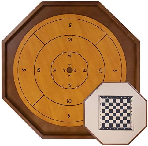 Турнир Crokinole & Checkers - 30-инчов официален размер - Класическа настолна игра за сръчност за двама