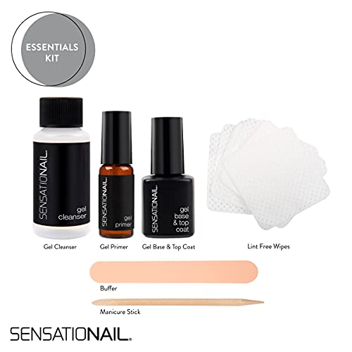 SensatioNail Gel Nail Polish Essentials Kit – Включва в себе си грунд за нокти (3,54 мл), гелевую основа/топ покритие (7,39 мл) и почистващо средство за нокти (27,7 мл) – Маникюр, определени САМ