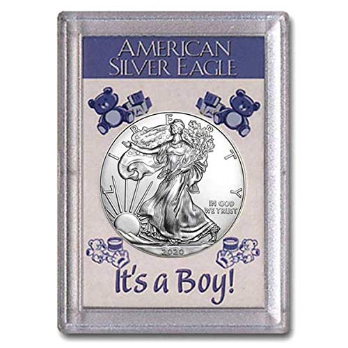 2020 - Американски Сребърен Орел вIt' s a Boy Держателе долара Необращенного Монетния двор на САЩ
