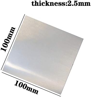 LEISHENT High Purity Pure Цинк Zn Sheet Metal Plate Foil Thickness 1.5 Mm to 3 мм Width 100Mm Дължина 100Mm,2.5x100x100mm