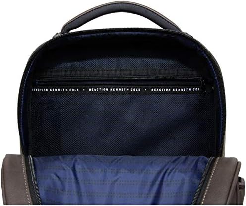 Kenneth Cole On Track Pack Vegan Leather 15.6 Laptop & Tablet Bookbag Anti-Theft RFID Раница за Училище, Работа и Пътуване, Кафяв, Лаптоп
