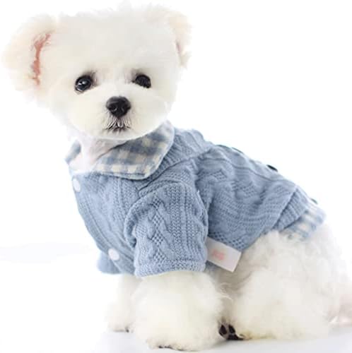ZQDMYT Вязаное Зимно Палто за Кучета, скъпа риза, жилетка за момичета, фалшива две части, Яке за малки Кучета,