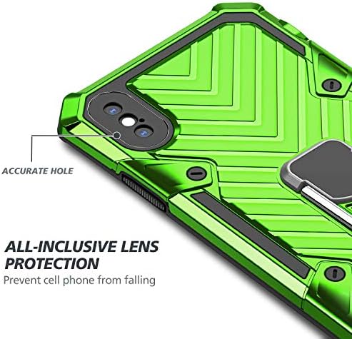 Съвместимост с iPhone Xs Max Case, PC & Удароустойчив TPU Брони Защитен Калъф с Магнитна стойка Калъф за iPhone Xs Max, Зелен