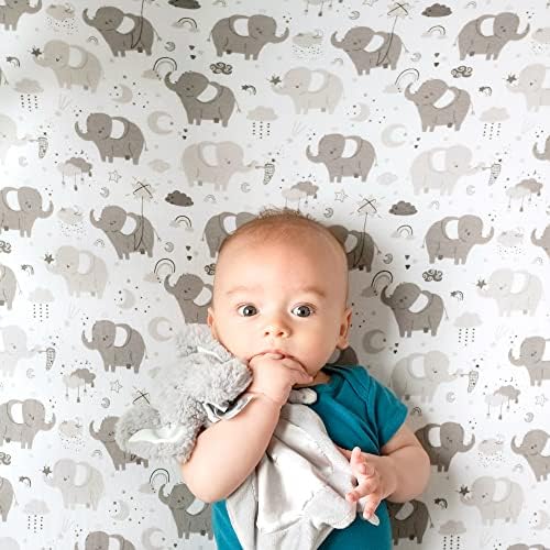 Комплект детски матраци за легла за Момчета и Момичета – Snuggly Soft Cotton Jersey Toddler Bed Sheets – Сив Бял Слон, Звезда, Облака, и Луната, Бухал – 2 опаковки