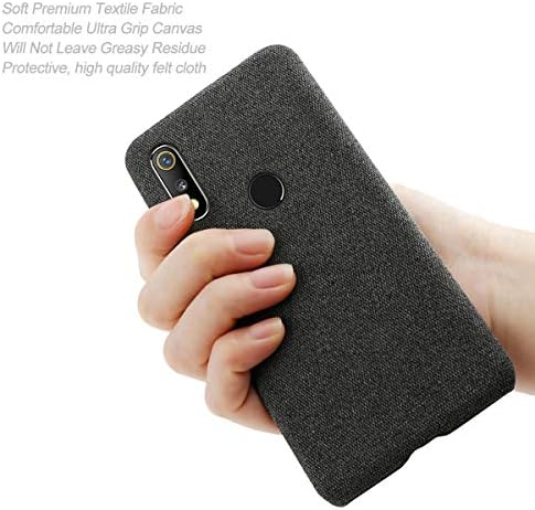 SHUNDA Case for Realme 3, Ultra Slim Felt Cloth Anti-Fingerprint Protection Cover for Realme 3 - Тъмно сив