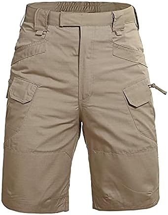 LBJTAKDP Мъжки къси Панталони-Карго Разтеглив, Тактически Панталони с Еластичен Колан Под Коляното Панталони