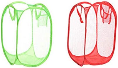 GLVSZ 2Piece Mesh Pop-Up Сгъваема кошница за дрехи, Кошница за дрехи, Сгъваема и Преносима Сгъваема Кошница за Дрехи за Пътуване | Odor & Влага Сгъваема кошница за дрехи (A, 30x30x47cm)