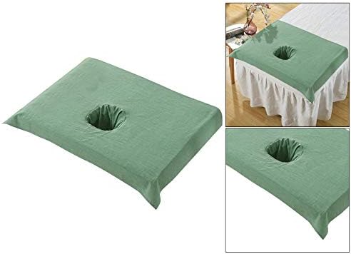 menolana Cotton Spa Half Massage Table Sheet Beauty Salon Bed Face Hole Towel Cloth, Здрав, Удобен и безопасен за Употреба - Тъмно зелен