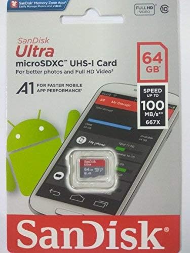 64GB SanDisk Ultra UHS-I Class 10 100mb/s microSDXC Карта памет работи с LG V20 V30 Q6 Q8 G6 G6+ X Venture