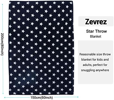Zevrez Star Blanket Super Soft Blue Хвърли Blanket Twin Size Lightweight Warm Микрофибър Fleece Blanket Bed Blanket for Kids Adults Дивана Bed (60 х 80, Звезди)