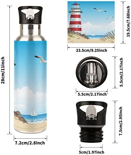 Фар Изолирано Бутилка Вода с Увлажняющей Слама от Неръждаема Стомана Шише за Вода с Дръжка Вакуум BPA Безплатно