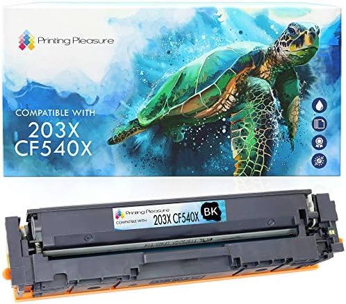 Удоволствието от печат 203X Тонер касета CF540X Съвместима за HP Color Laserjet Pro MFP M277dw M277n M274n M252dw M252n | Черен