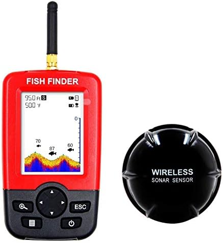 Локатор дълбочина Fishfinder сензор Сонара преносим Fishfinder НК Безжичен с размер на риби, температура на водата