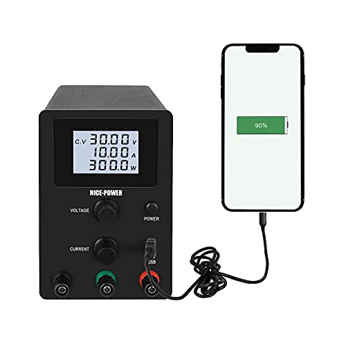 НИЦА-POWER DC Power Supply Variable: 30V 10A Adjustable Switching Regulated High Precision 4-Digits LCD