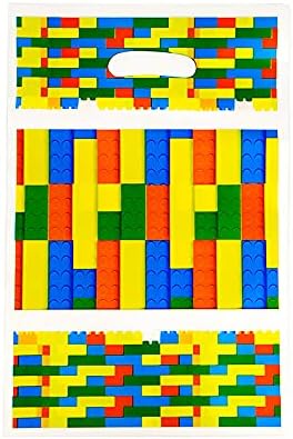 Gocavo 5 pack Brick Block Tablecover,42x70 Инча,Безплатен 10 Блока Подаръчен Пакет, Еднократни Покривала за Партита Bithday,Детски Душ