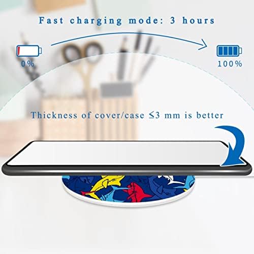 Зарядно Устройство Акули Ocean Sea Wireless Portable Charger Fast Charging Pad Non-Slip за Домашен Офис с Кабелна Адаптер