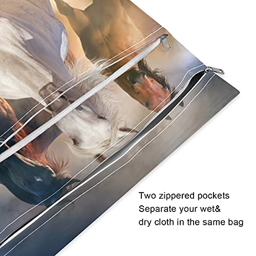 xigua 2 Пакет Влажни и Сухи Торби за Филтър Памперси Водоустойчив Бански костюми Чанта с Дръжка Гривна за