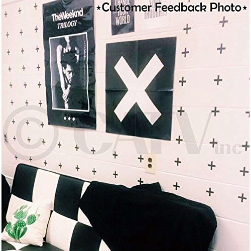Плюс Знак на Стената Шаблон Винил Детски Декор Етикети (черен, 2x2, Определени от 80)